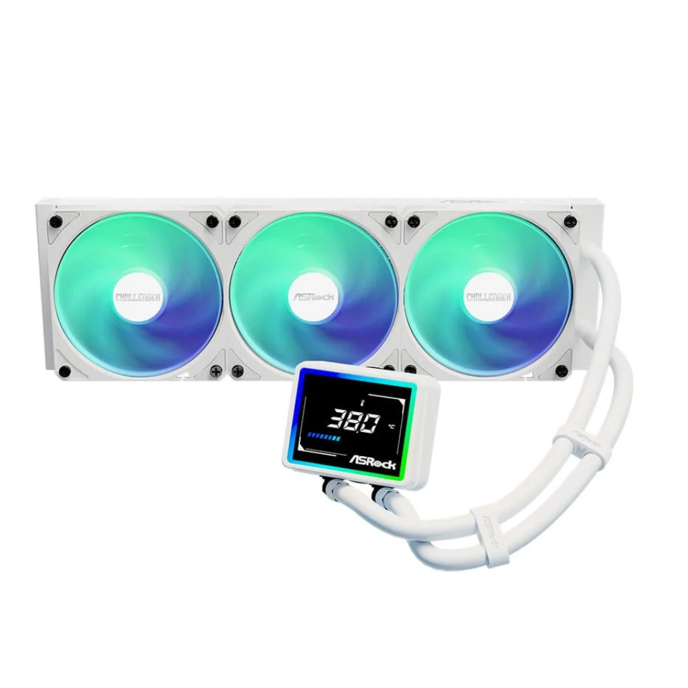 Water Cooler Triple Fan 360mm Asrock Challenger White 360 Digital ARGB Branco C/ Display - 90-ACLA36-WAAGA6