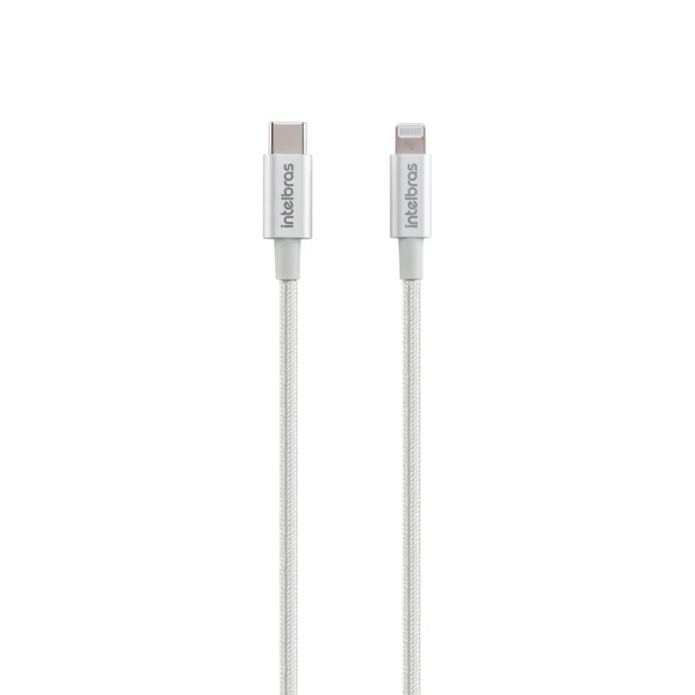 Cabo Usb Tipo C Macho P/ Lightning Macho 1,5mt Intelbras em Nylon Branco 15NB - 4830070