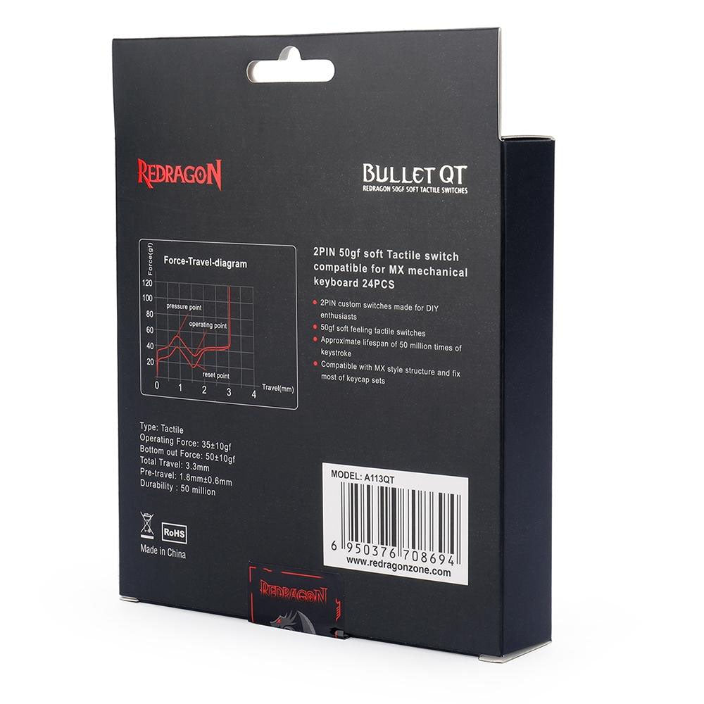 Kit Com 24 Switches Para Teclado Mecanico Redragon Bullet QT - A113QT