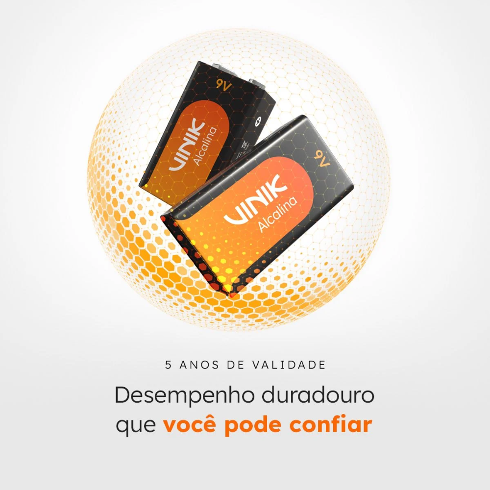 Bateria 9v Alcalina Vinik 500Mah - VB9VB1