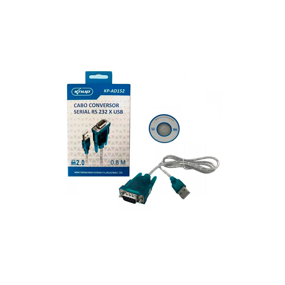 Cabo Adaptador Usb Para Serial Db9 Rs232 0.8M - KP-AD152 Truedata