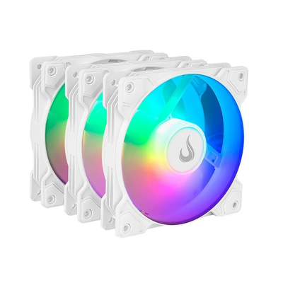 Kit 3x Cooler Fan Para Gabinete  Rise Mode  Led  ARGB Branco 120mm - RM-XLD-02-ARGB
