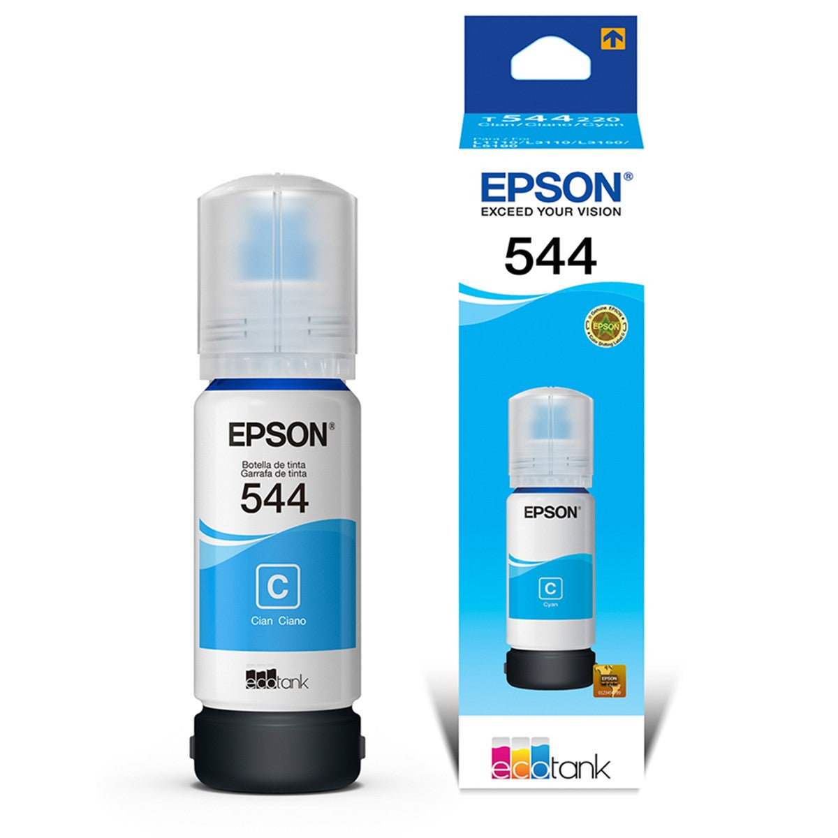 Refil De Tinta Epson T544220 65ml - Ciano - P/ L3150 L3110 L5190
