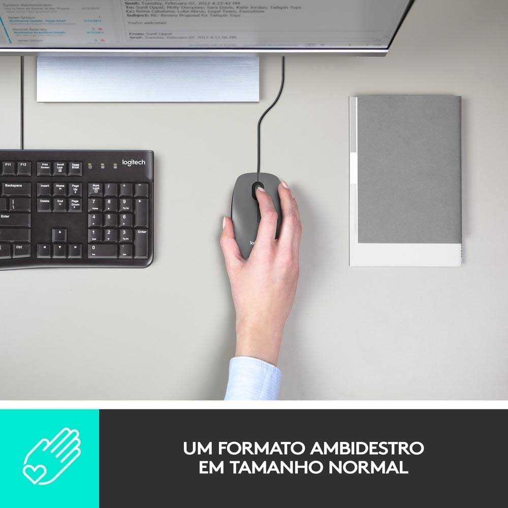 Mouse Usb Logitech M100 Cinza 910-001601
