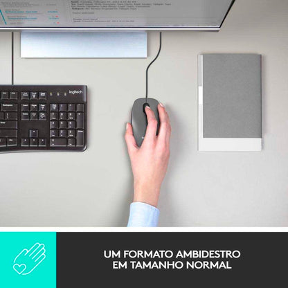 Mouse Usb Logitech M100 Cinza 910-001601