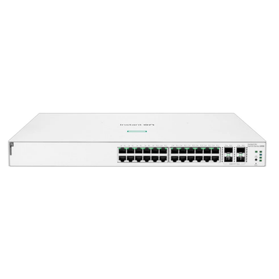 Switch 24 Portas POE+ 370W HPE Aruba 1930 Gigabit 10/100/1000 + 4 Portas SFP Gerenciavel Instant On - JL684B
