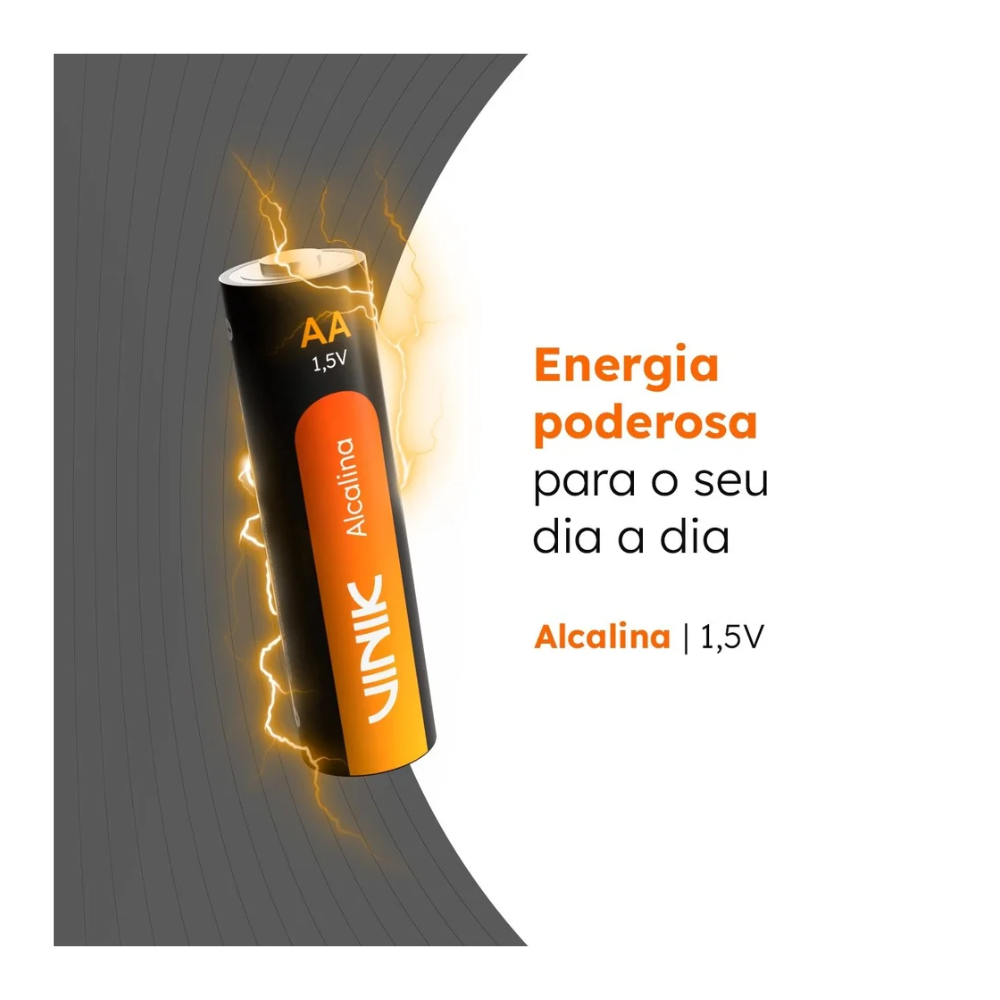 Pilha Alcalina AA Vinik Cartela C/2 Pilhas - VP2AB2A