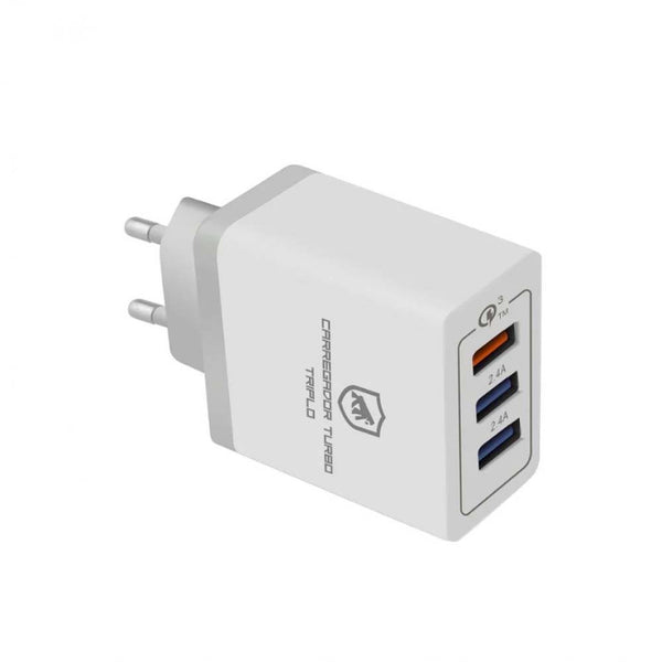 Carregador De Parede GShield Triplo USB Turbo 18W Branco S/ Cabo - GNL3Y2K72-IP