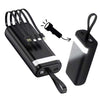 Carregador Portátil Power Bank AGold 20000Mah USB V8, Tipo C e Lighting C/ Iluminação em LED Branco - BTE-05