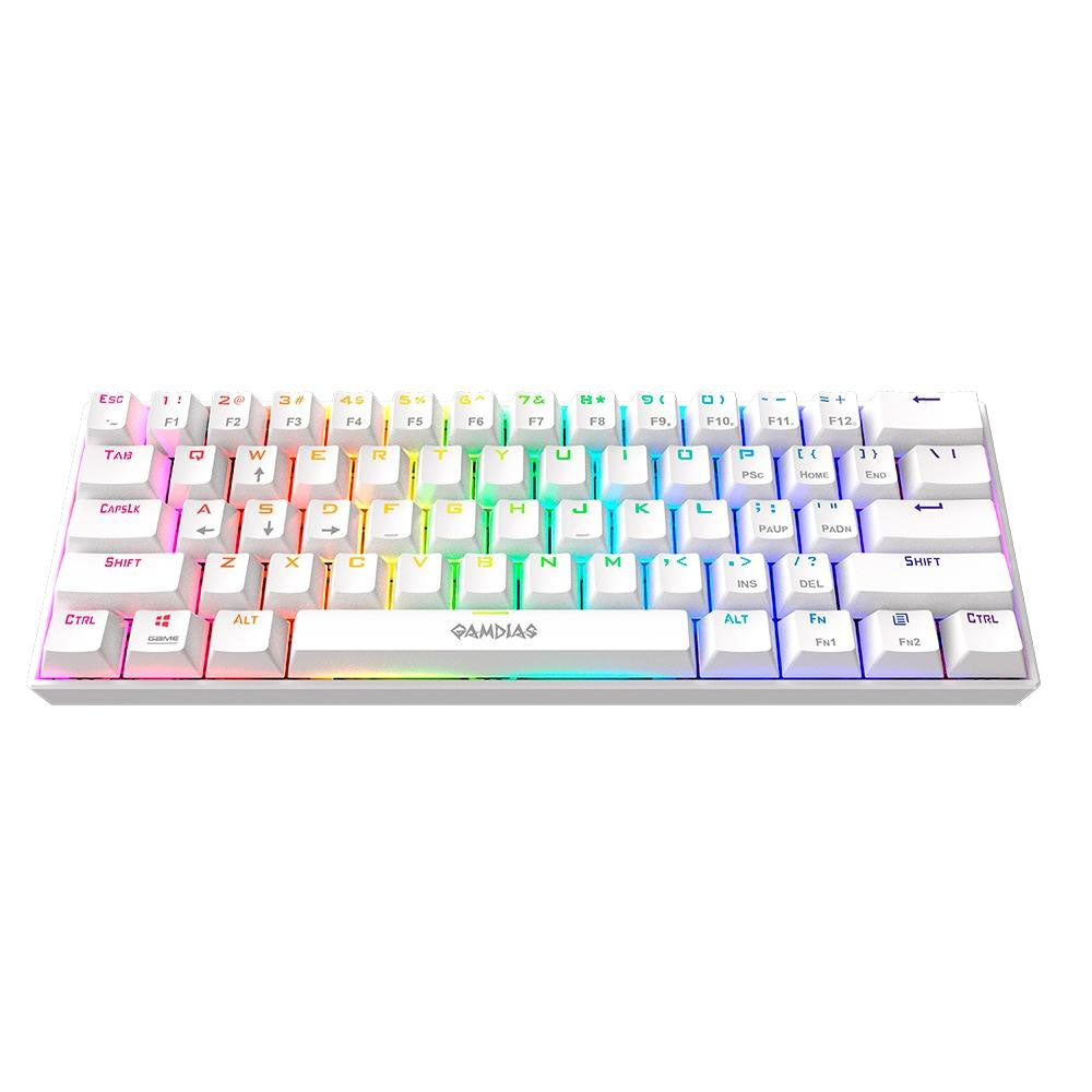 Teclado Gamer Mecanico Gamdias Hermes E3 RGB Switch Brown Branco - HERMES E3 RGB(US/BROWN/WH) Truedata