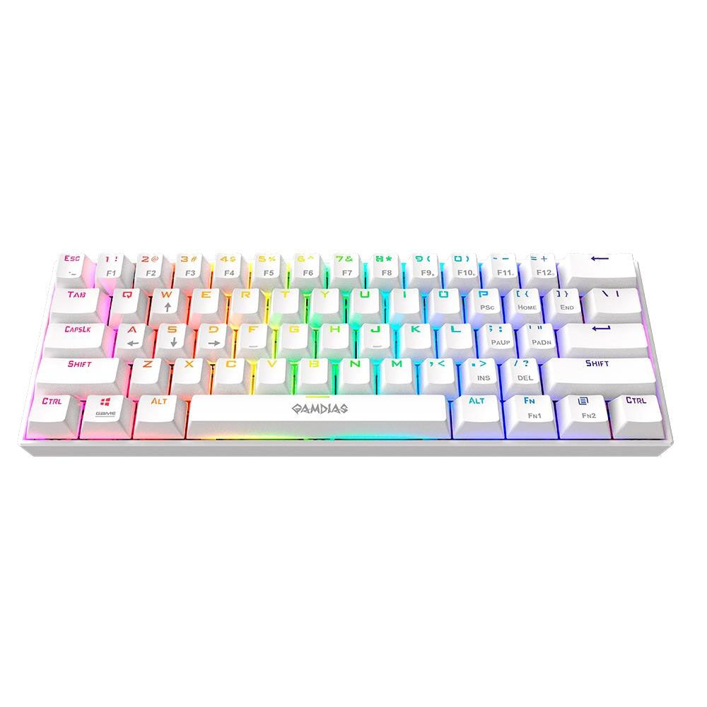 Teclado Gamer Mecanico Gamdias Hermes E3 RGB Switch Brown Branco - HERMES E3 RGB(US/BROWN/WH)