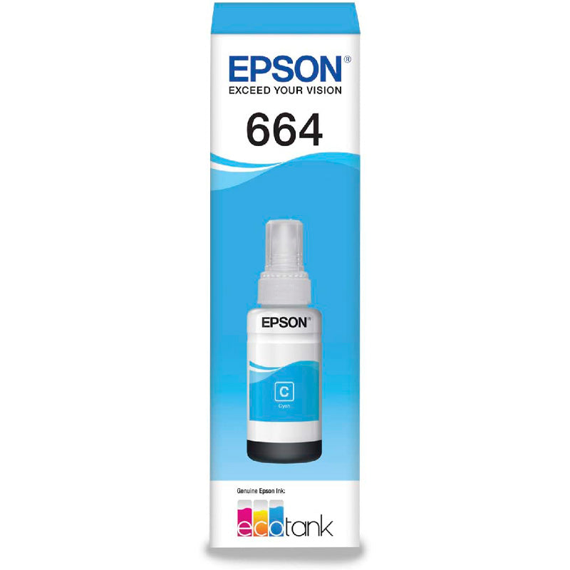 Refil De Tinta Epson T664220 70ml - Ciano - P/ L110 L120 L200 L395 L1300 Truedata