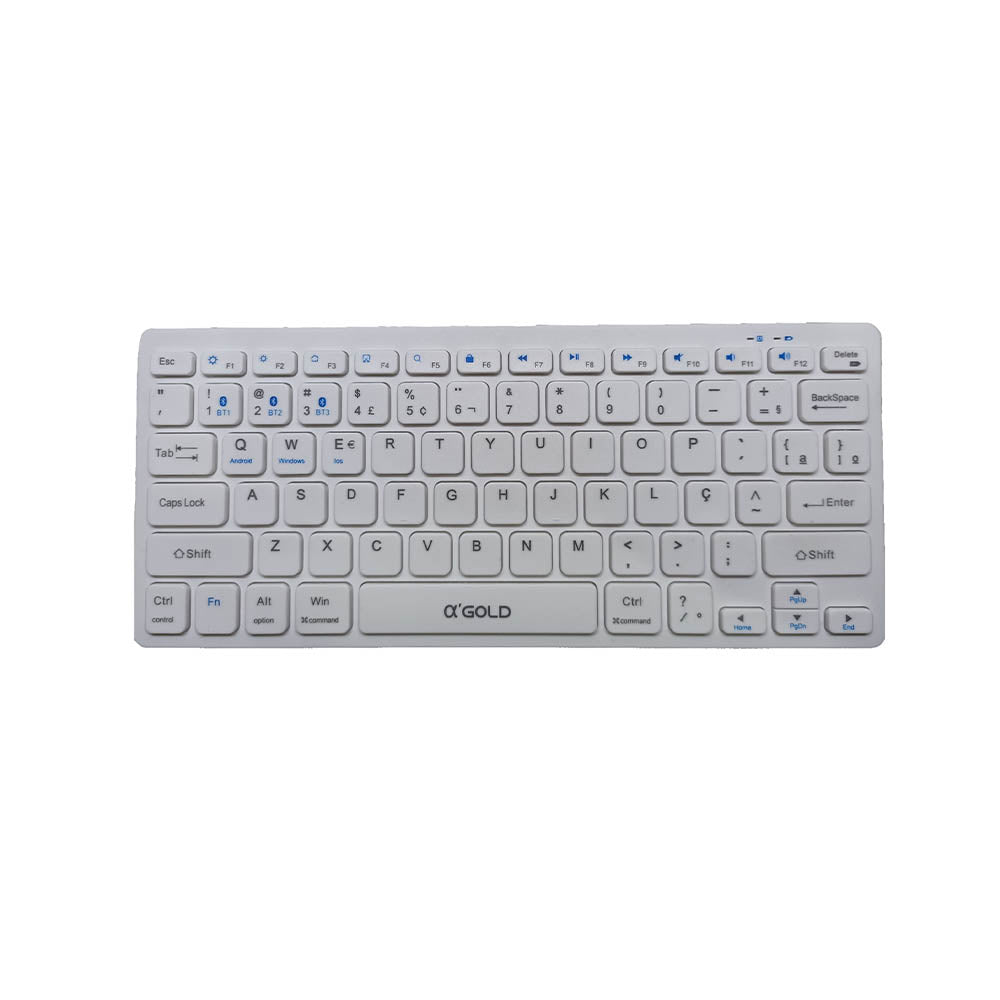 Kit Teclado E Mouse Sem Fio aGold Conexão BT Branco - TCD-05