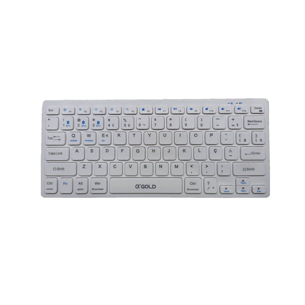 Teclado Sem Fio aGold Conexão BT Branco - TCD-05