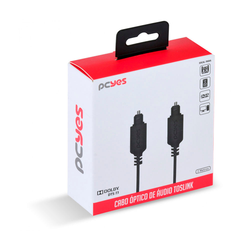 Cabo Óptico Digital Toslink Macho 2mt - POD-2