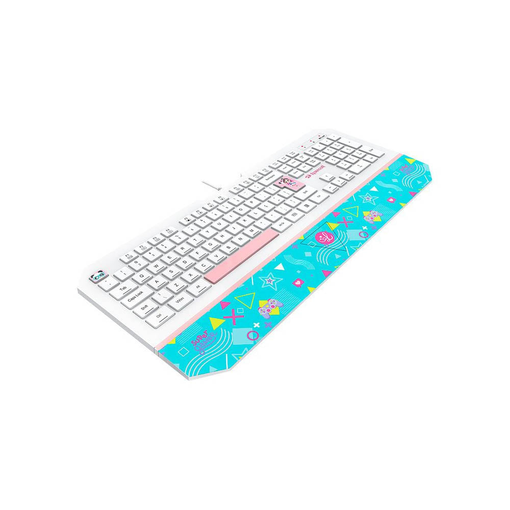 Teclado Gamer Membrana Redragon Luluca RGB Apoio de Pulso Integrado Personalizado - L502