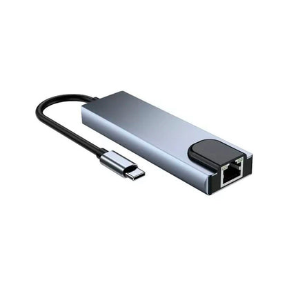 Adaptador Usb Tipo C 6 em 1 Para Rj45 / HDMI / USB 3.0 e USB Tipo C