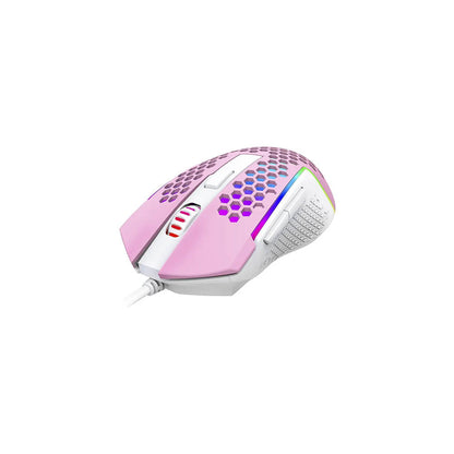 Mouse Gamer Redragon Reaping Elite 32000dpi 6 Botões RGB Rosa e Branco - M987PW-P