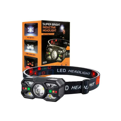 Lanterna de Cabeça Head Light com Sensor de Visão Geral LED Carregamento Tipo C - DM-321