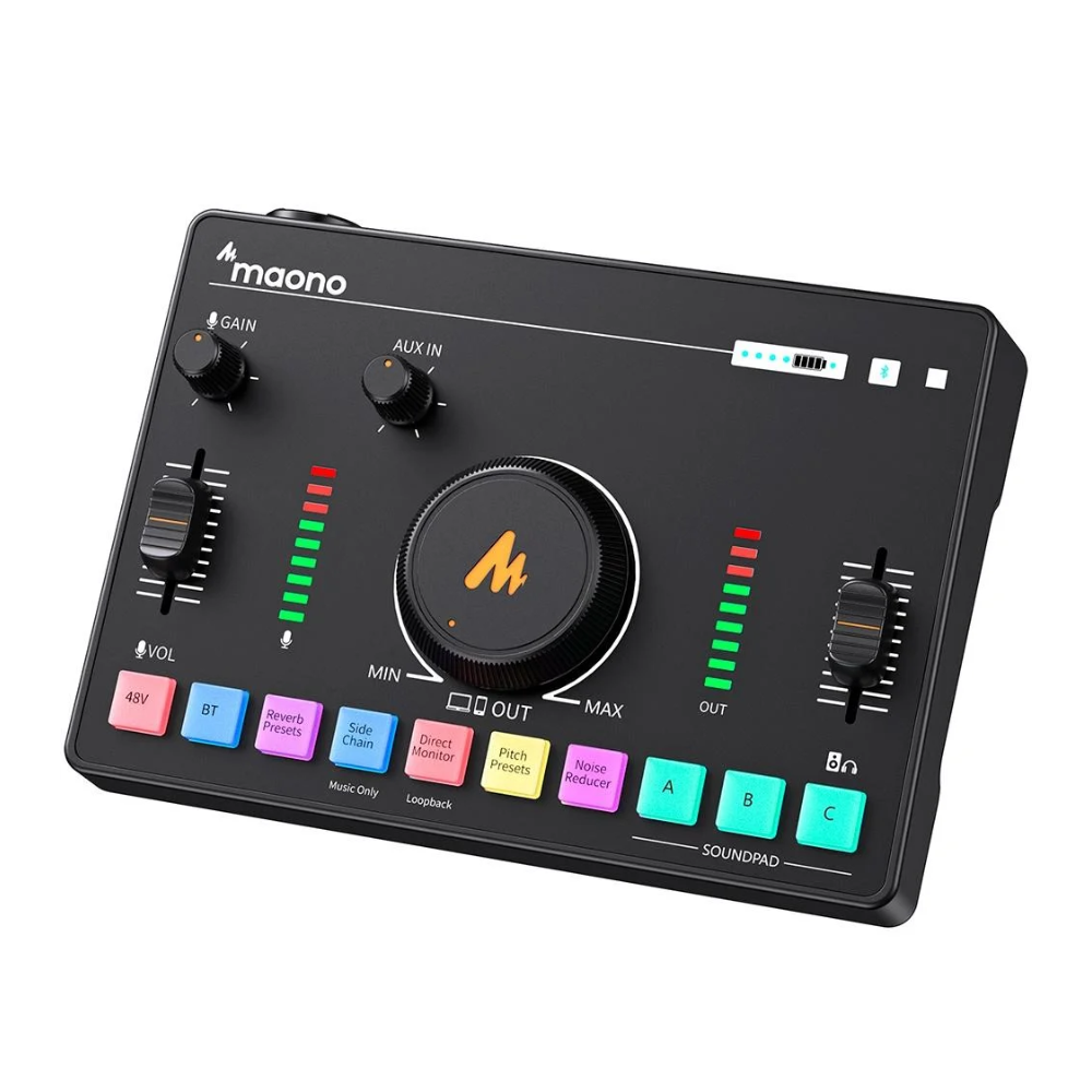 Mesa de Som Stream Deck Maono Caster C2 NEO Usb Bluetooth Preto - AMC2 NEO