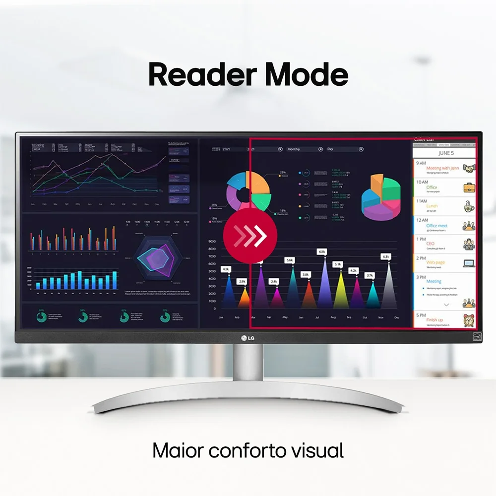 Monitor Led 29" LG UltraWide IPS Full HD 75Hz HDR10 Hdmi Displayport Prata - 29WK600-W