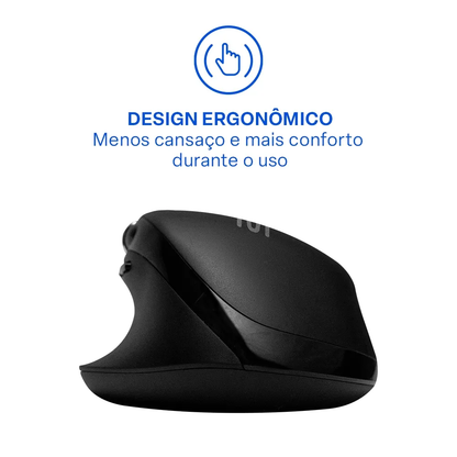 Mouse Sem Fio Ergonomico Multimode Smart Scroll Multi MS2000 3000dpi Preto - MO406