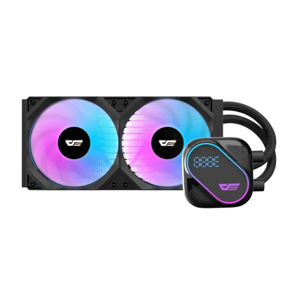 Water Cooler 2 Fans Darkflash Black P/ Processador ARGB 240mm C/ LCD (Intel/AMD) Preto - DO240