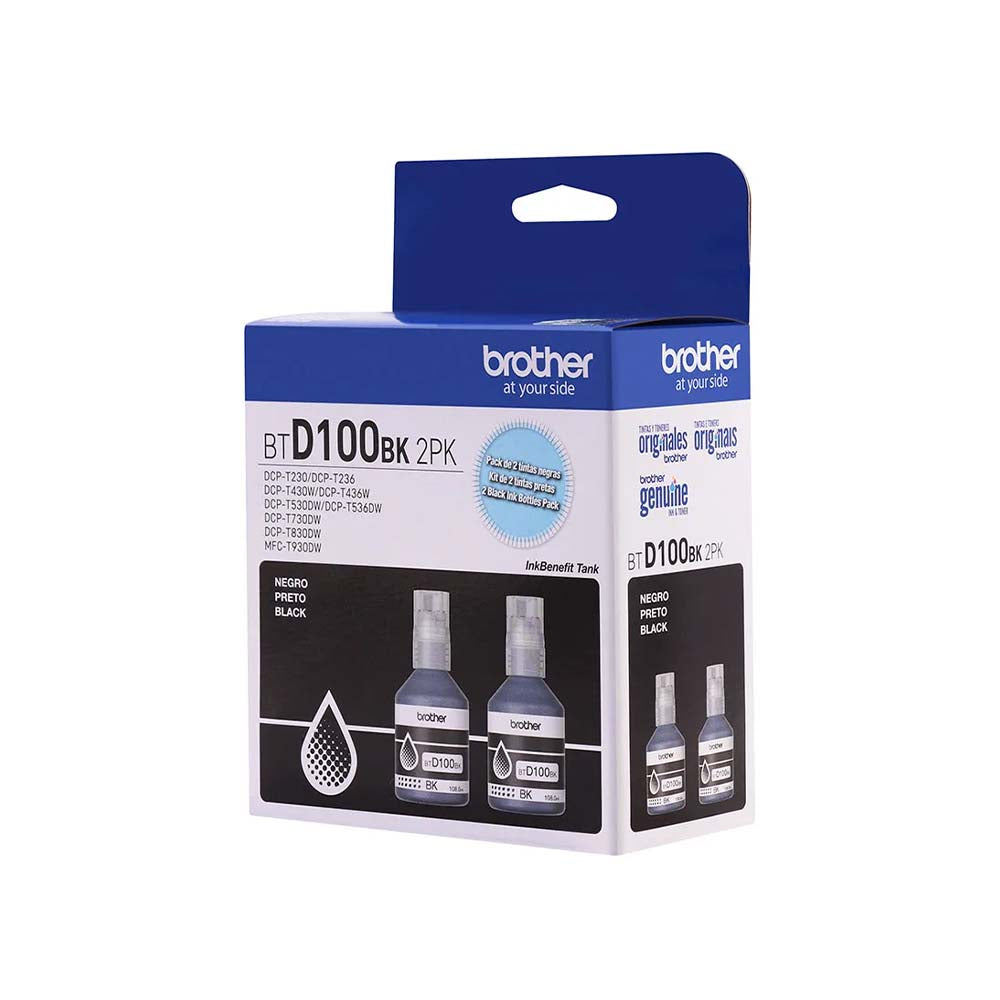 Kit C/ 2 Refil De Tinta Brother Preto 108ml - BTD1002PK