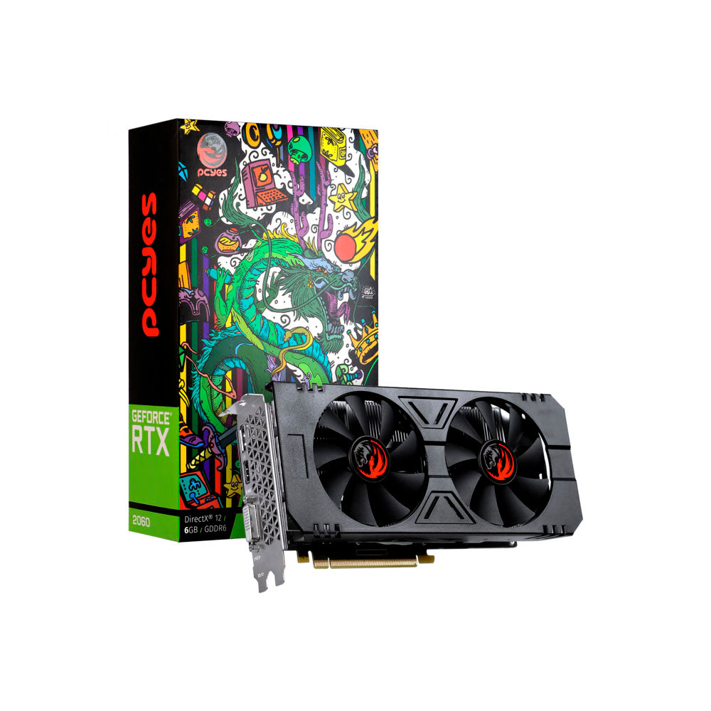Placa De Video 6Gb RTX 2060 Gddr6 Nvidia Geforce PCYes 192bit 1365mhz DisplayPort Hdmi Dvi - PAX2060RTX6G192BDF