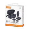 Kit C/ 2 Microfones Sem Fio Magnético Lapela Tipo-C e Lightning aGold C/ Base e Redução de Ruído - MCF-38A