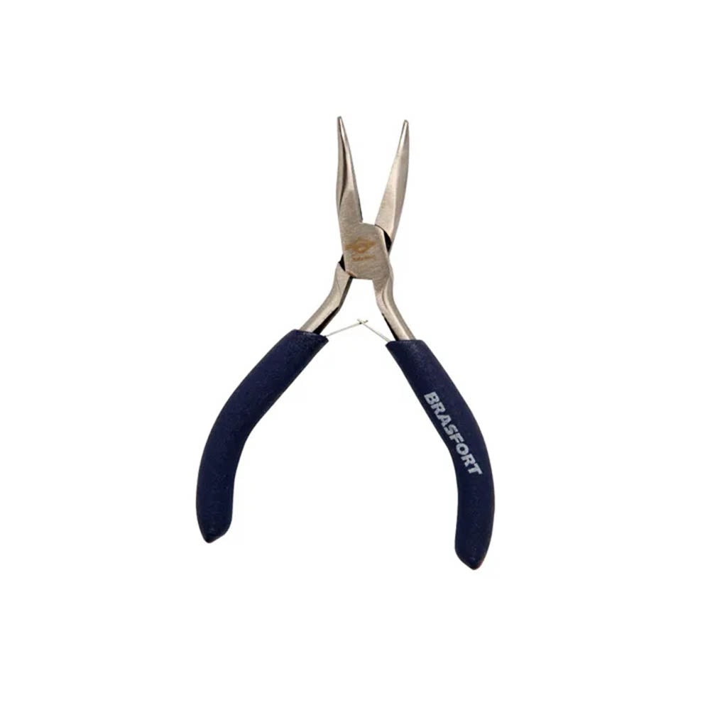 Alicate Mini Bico Meia Cana Curvo 6" Cabo Emborrachado Brasfort - 7814289186