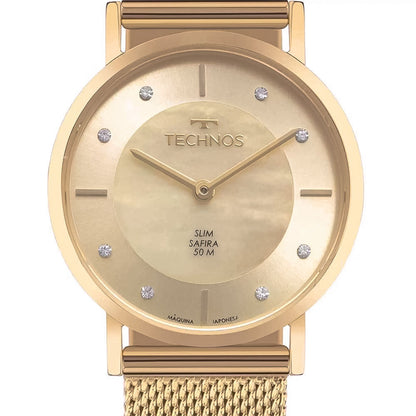 Relógio de Pulso Technos Slim em Aço Dourado - 2025LTX/1X