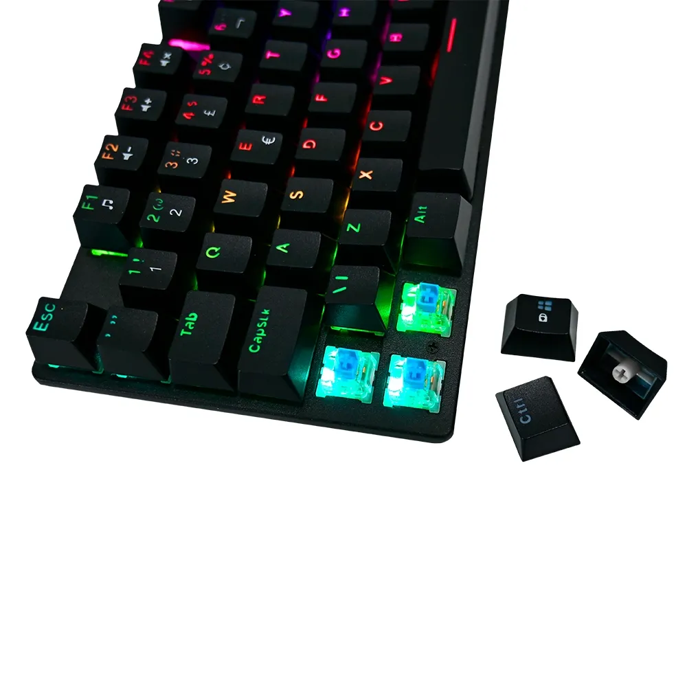 Teclado Gamer Mecanico Warrior Royal Cross Switch Blue RGB - TC312