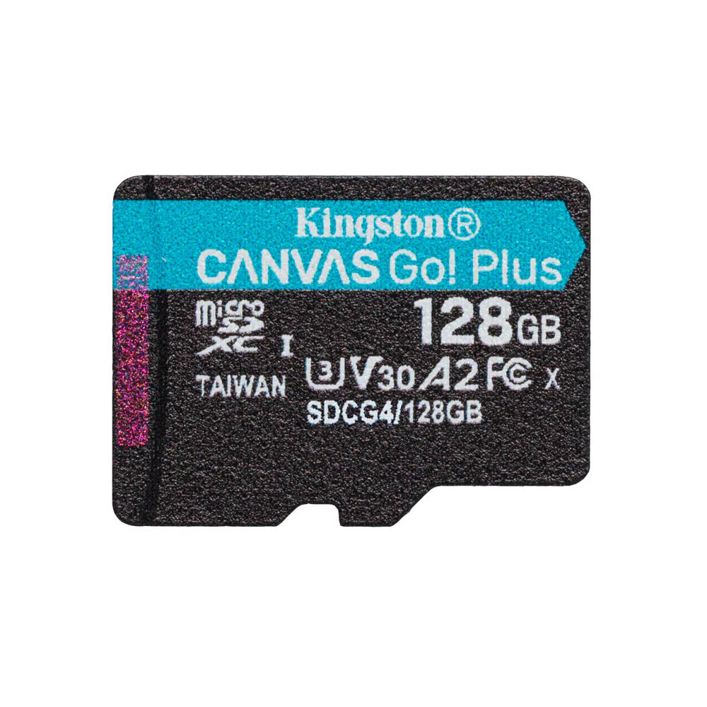 Cartão De Memória 128gb  Micro Sd Card Kingston Canvas GO Plus Classe 10 C/ Adaptador 200 mb/s - SDCG4/128GB