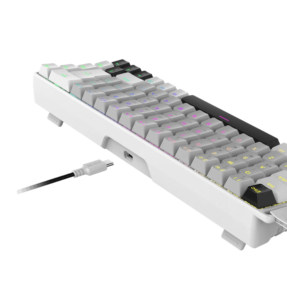 Teclado Gamer Mecanico Magnetico PCYes Gamma White Ghost 8000Hz Usb Led Rgb - PMGMWG