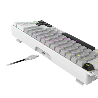 Teclado Gamer Mecanico Magnetico PCYes Gamma White Ghost 8000Hz Usb Led Rgb - PMGMWG