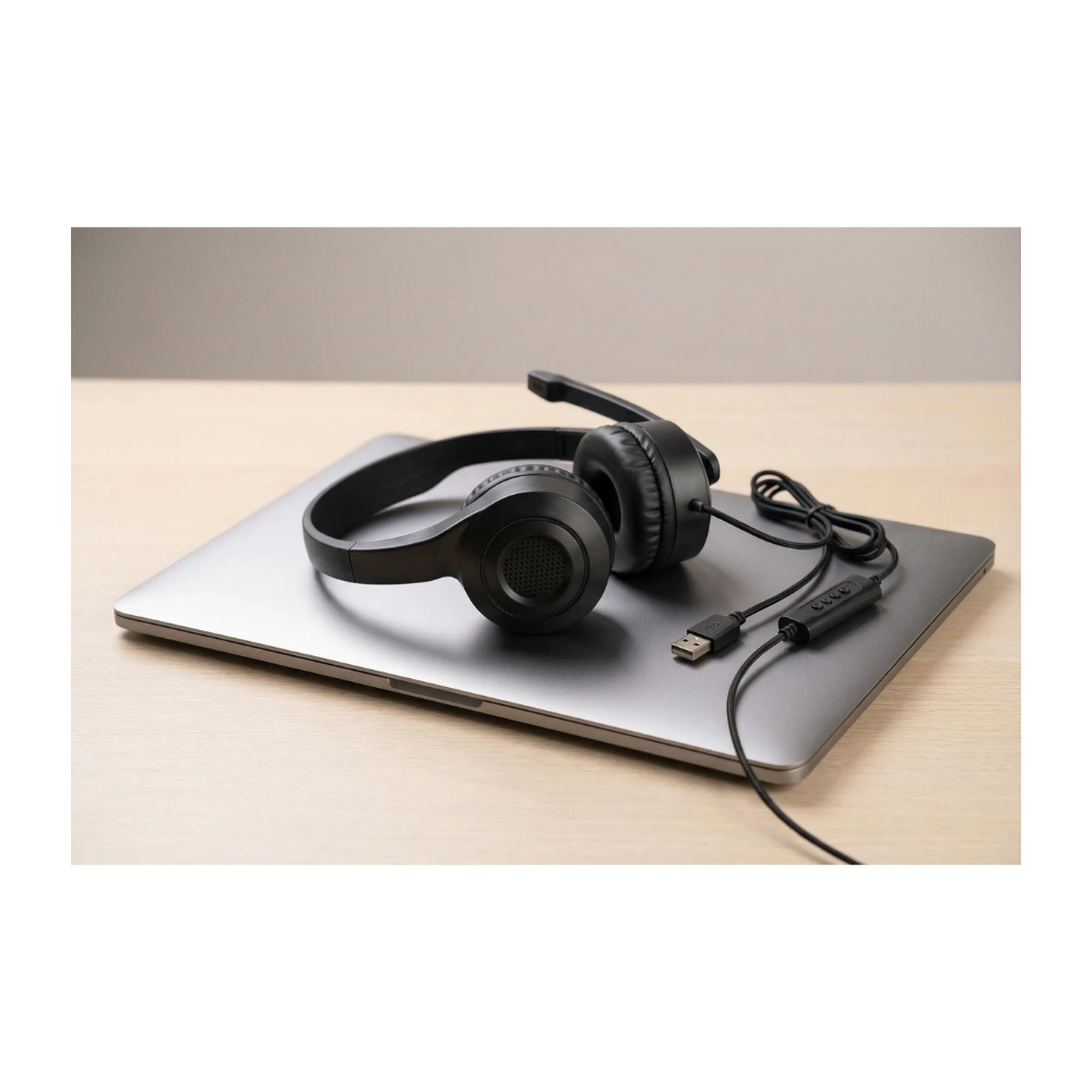 Headset Office Fortrek HBS102 USB Preto - 86949