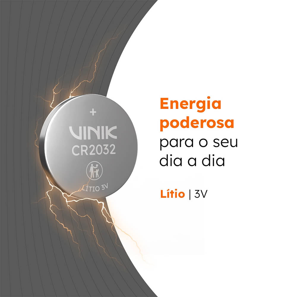 Bateria 3v Tipo Botão Cr2032 Vinik - VB32B5 Truedata