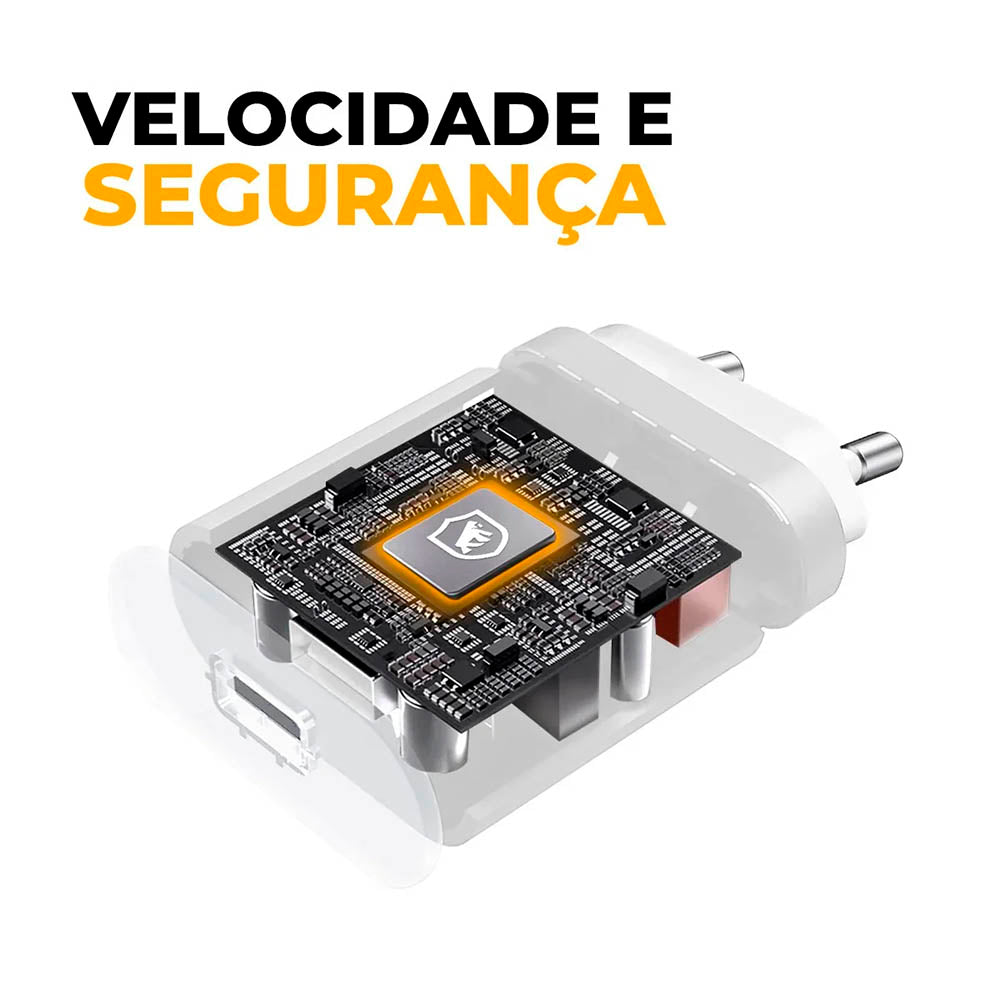 Carregador de Parede Usb Tipo C Turbo GShield QC 3.0 Até 25W Branco - GS-6032