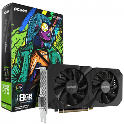 Placa De Video 8Gb RTX 3050 Gddr6 PCYes Project Edge Nvidia Geforce 128bits Displayport Hdmi Dvi - Pvrtx30508Blpe