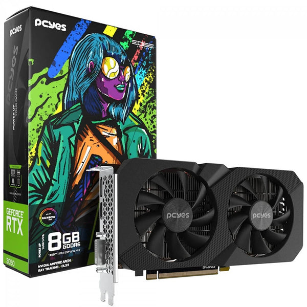 Placa De Video 8Gb RTX 3050 Gddr6 PCYes Project Edge Nvidia Geforce 128bits Displayport Hdmi Dvi - Pvrtx30508Blpe
