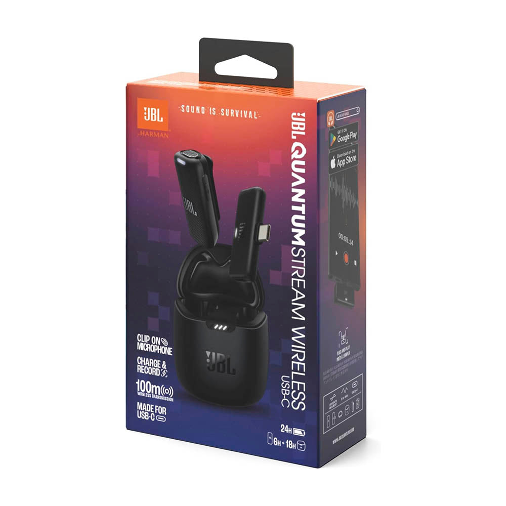 Microfone de Lapela Sem Fio JBL Quantum Stream USB-C