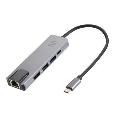 Hub Dock USB Tipo C 5 em 1 HDMI 4K RJ45 2x USB 3.0 e Power Delivery 100W Multi - AC447