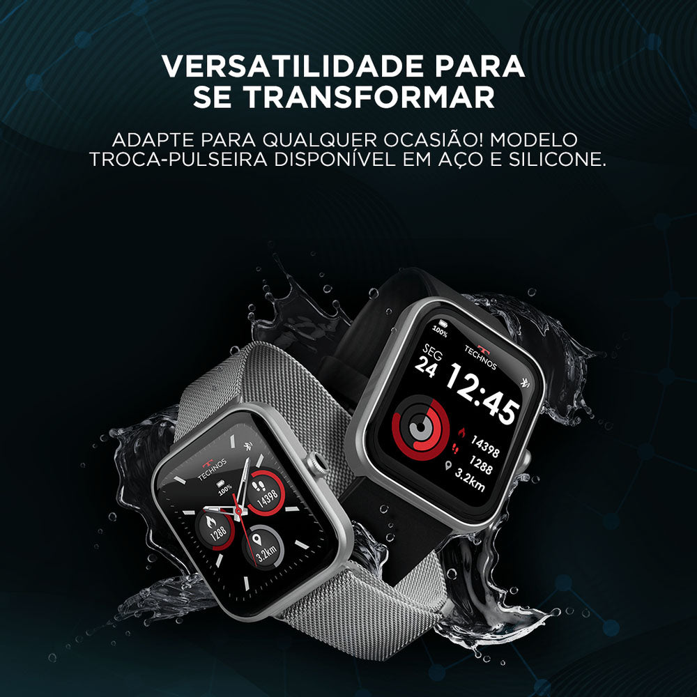 Relógio de Pulso SmartWatch Technos Connect Max Preto e Vermelho - TMAXAA/5P