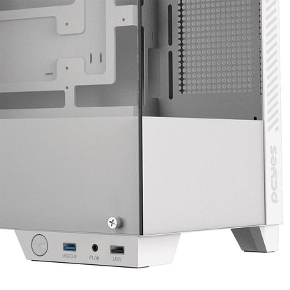 Gabinete Gamer PCYes Mid Tower Forcefield TWR White Ghost Branco Com Lateral e Frente em Vidro Temperado - GFFTWRWG
