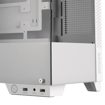Gabinete Gamer PCYes Mid Tower Forcefield TWR White Ghost Branco Com Lateral e Frente em Vidro Temperado - GFFTWRWG Truedata
