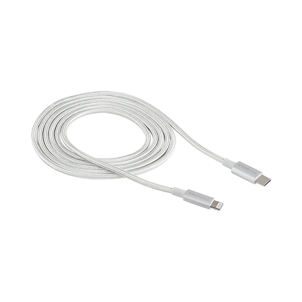 Cabo Usb Tipo C Macho P/ Lightning Macho 1,5mt Intelbras em Nylon Branco 15NB - 4830070