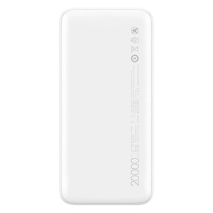 Carregador Portátil 20000mAh Fast Charge Power Bank Branco Xiaomi