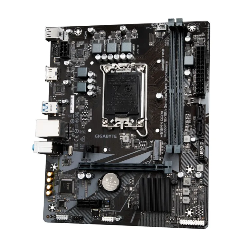 Placa Mae Gigabyte M-Atx Intel 14/13/12G H610m LGA 1700 DDR4 3200Mhz Hdmi USB 3.2 - H610M-K-DDR4
