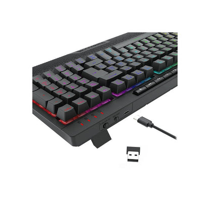 Teclado Gamer Membrana Redragon Shiva 98 RGB Preto C/ Apoio de Pulso - K515-RGB Truedata